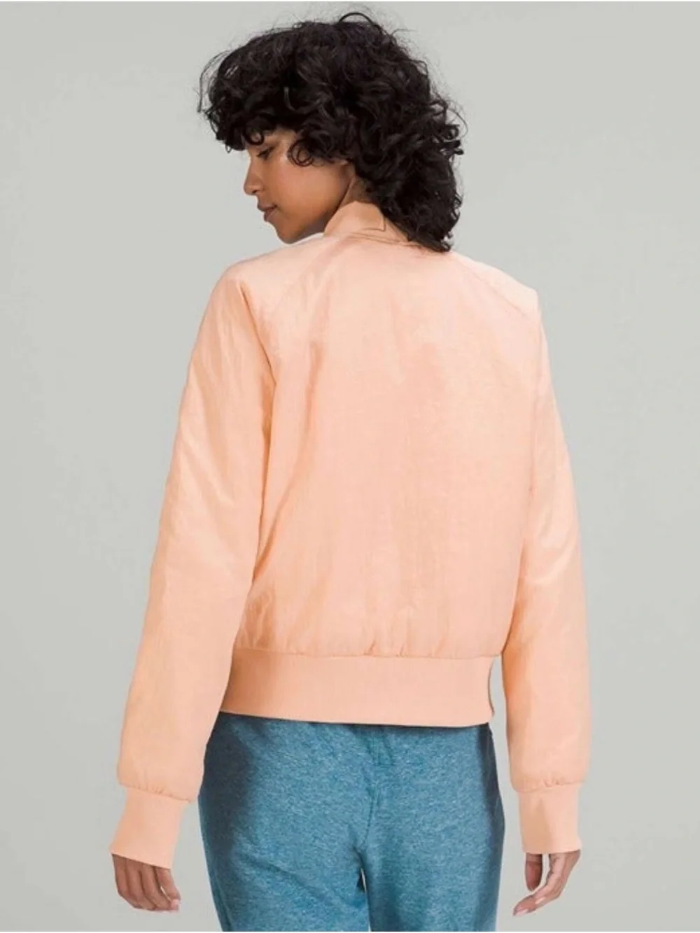Lululemon Non-Stop Bomber REVERSIBLE Jacket Bleached Apricot Sz 2